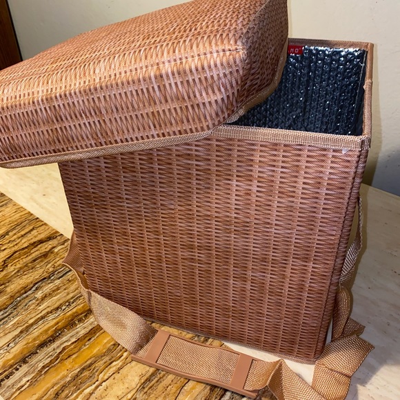 Kikkerland Other Wicker Picnic Cooler Seat Picnic Basket Poshmark